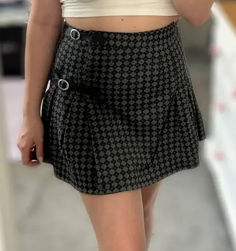 Urban Outfitters Argyle Dual Buckle Mini Skirt