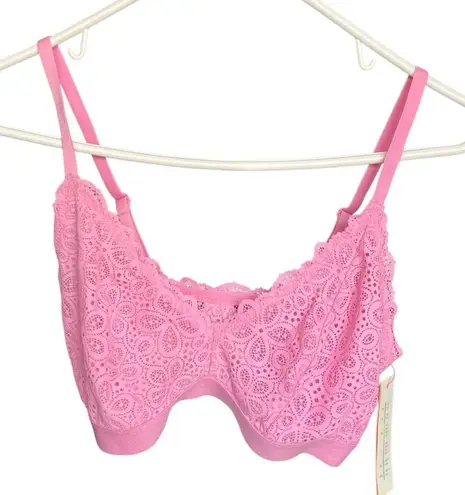 Colsie pink lace adjustable strap bralette Large NEW thumbnail 1