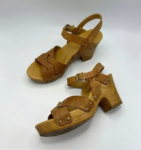 Kork-Ease KORKS Bagley Brown Leather Straps Heeled Sandals Size 8 Y2K