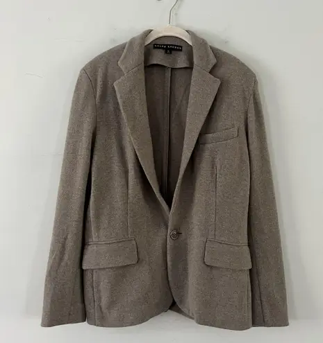 Ralph Lauren Black Label Cashmere Charcoal Gray Single Button Blazer Size M