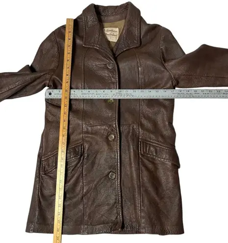 LEATHERS By NEW ENGLAND Sports Wear Brown Leather Jacket Half Belt VINTAGE