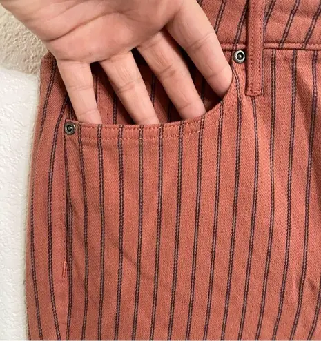 NYDJ Womens Pants Rust Orange Pinstripe Cropped Flare Size 6