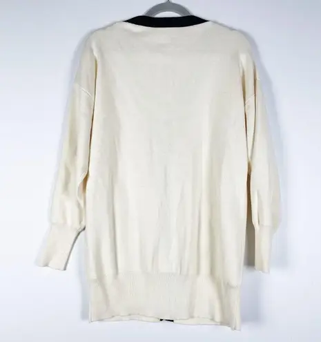 Rebecca Vallance Tancy Cotton Stretch Knit Pearl Button Front Cardigan Sweater L