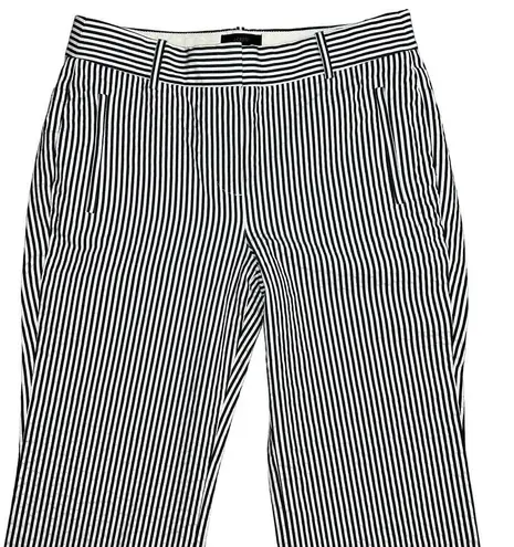 J.Crew  Teddie Kick Flare Crop Pants Navy/White Pinstripe Size 2 Size Zip F1171