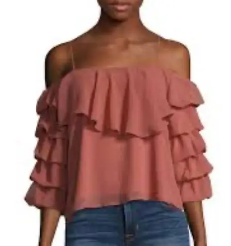 Lucca Couture WOMEN'S TIERED RUFFLE SLEEVE TOP - PINK, SIZE XS