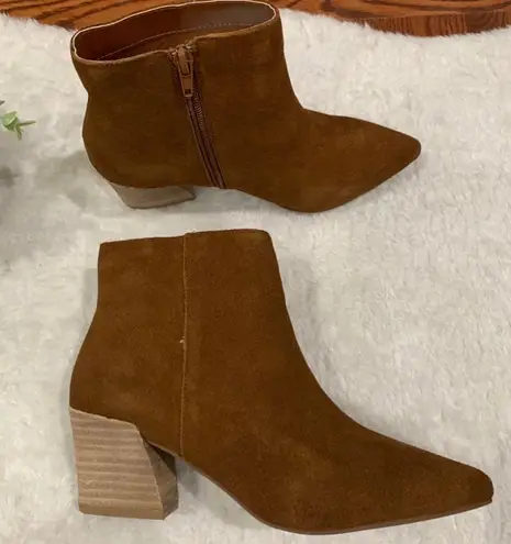 Kensie Lyden Brown Pointy Toe Ankle Bootie Heels