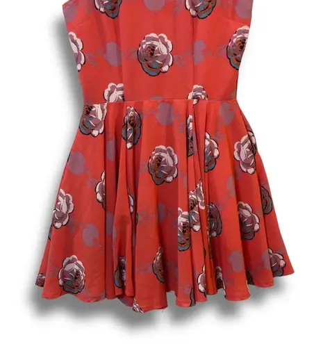 Maison Jules Hibiscus Bloom Combo Pink Sleeveless Floral Fit & Flare Mini Dress