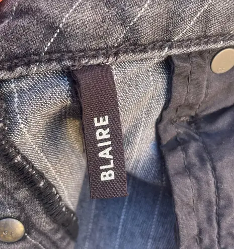 GRLFRND Blaire Negotiations Gray Pinstriped Button-Fly Denim Skirt size 27