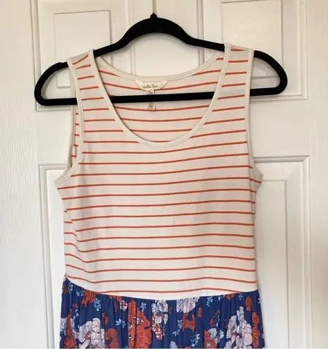 Matilda Jane Let's Go Together Roll With It Dress Size Small Blue and Orange