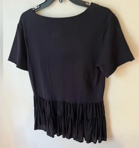 Anthropologie  Maeve Black Louisa Tiered Tee Size XS