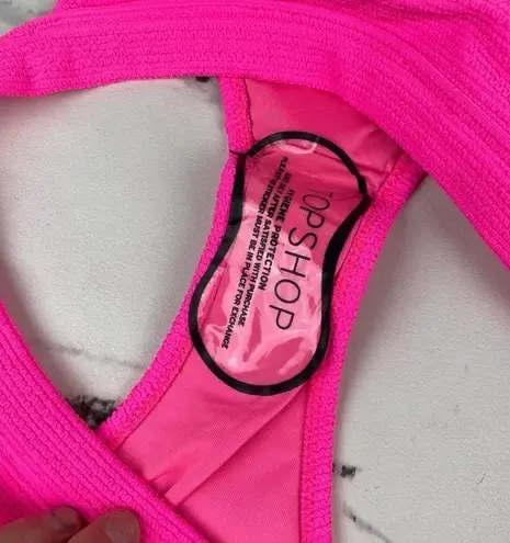 Topshop  Pink High Cut Tanga Bikini Bottom