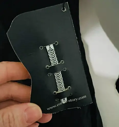 Corset Story Solid Black Lace Back Dress Goth Long Sleeve Womens 20" Size undefined