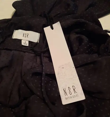 NSR Jumpsuit Pants Women's Small Black Polka Dot Sleeveless Open Back