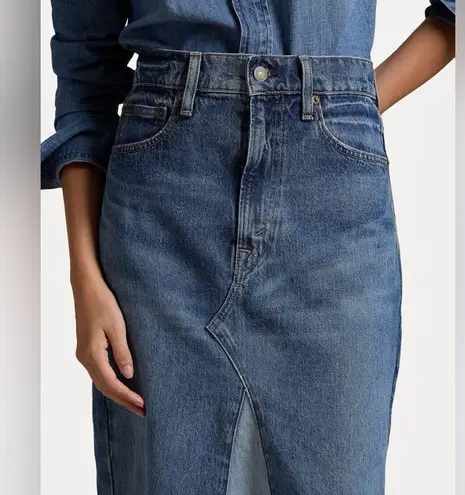 Polo Ralph Lauren Deconstructed Patchwork Denim Midi