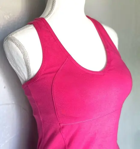 Green Apple Fitted Pink Sleeveless Tank Top, Eco friendly. Size M