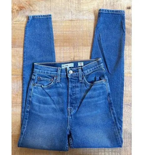 RE/DONE Originals Ultra High Rise Mid 70s Blue Womens Size 25