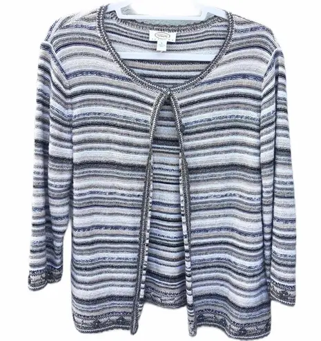 Talbots  Striped Button-Down Cardigan - Image 1