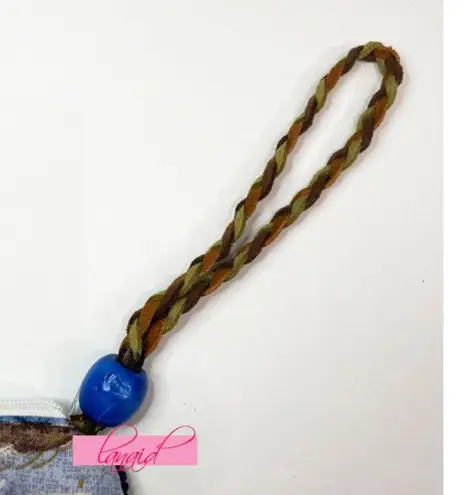 Handmade BUNDLE Blue Feather Beaded Rustic Crossbody Bag Wristlet Corduroy Set