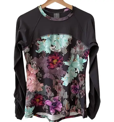 NWT CALIA by Carrie Underwood Botanical Garden Floral Rashguard M Black Size M
