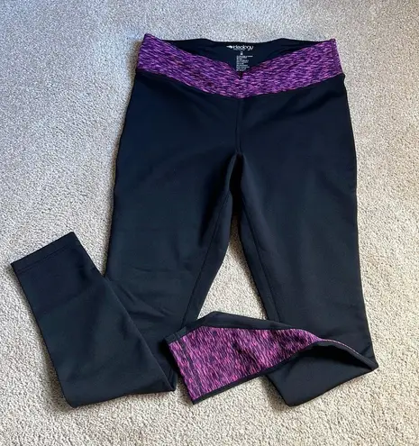 Ideology Black & Pink Fleece Lined Activewear Leggings   Size Medium