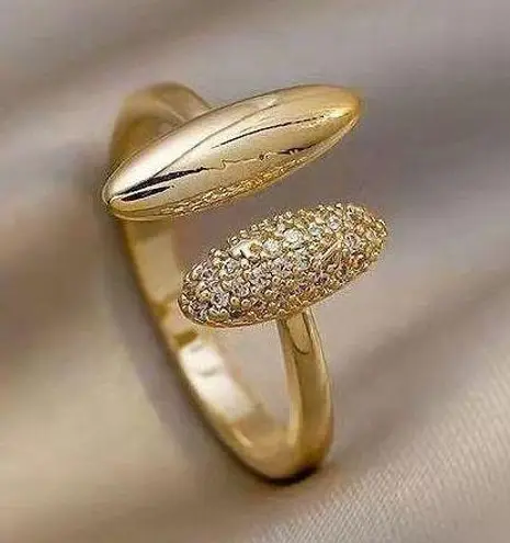 18K Gold Plated Adjustable Open Ring for Women,Statement Ring,Gold Ring