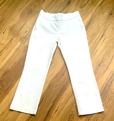 Anny Lee Lee White Straight Leg Pants Pull On Comfort Waist Size 12 Petite