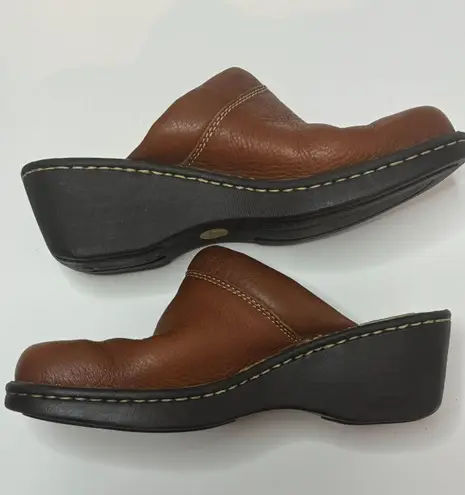 Born Shoes Born Brown Leather Clog Mules Size 9M