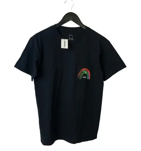 NEW Active Ride Shop T Shirt Fruit WKND Rainbow Graphic Tee Short Sleeve Black S