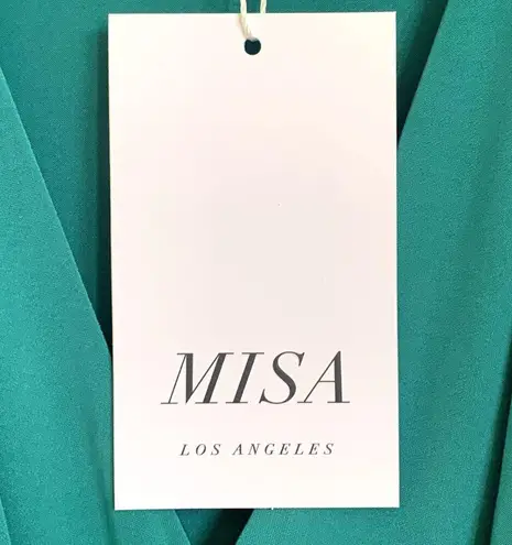 MISA Los Angeles NWT Long Sleeve Knot Dress in Eucalyptus