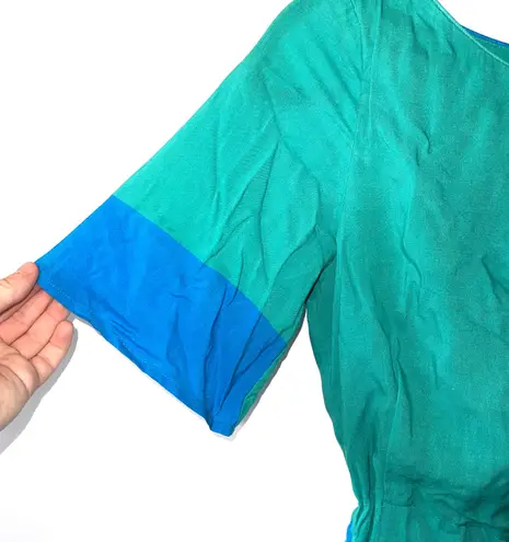 Cory Teal Tie Waist Open Button Back Romper Green Size XS