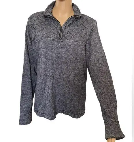 Banana Republic  Gray Quilted Zip Up Long Sleeve Pullover Casual Sweatshirt Top