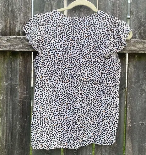 Old Navy  Animal Print Flutter Sleeve Blouse | S