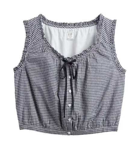 NWT GAP x Doen Gingham Crop Tank Top in Navy Blue White Cotton M Size M