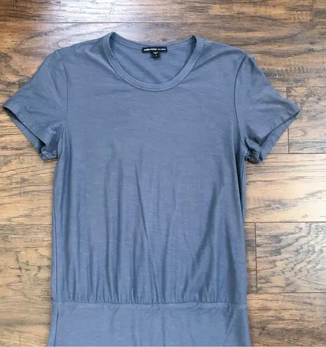 James Perse • Blouson T-Shirt Dress grey jersey knit mini bodycon short sleeve