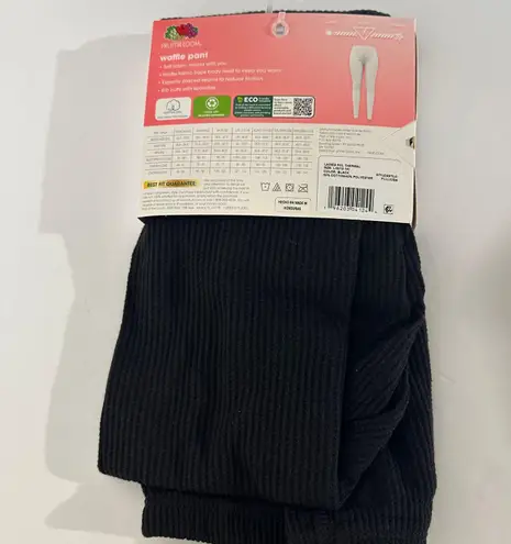 Fruit of the Loom Womens Large 12-14  Black Thermal Waffle Pants