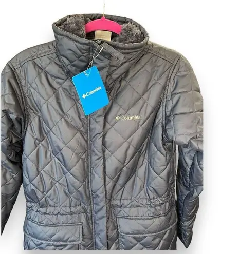 Columbia NWTS Women's  Copper Crest Quilted Novelty Jacket Small Black Fleece