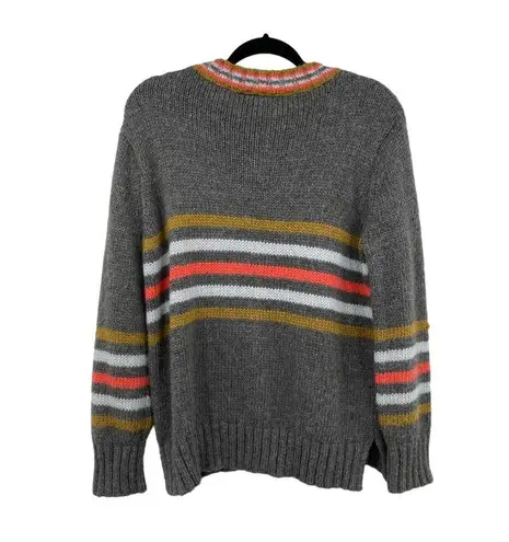 Wooden Ships  Womens Size X/S Sweater Crewneck Pullover Gray Cameron Stripe Knit