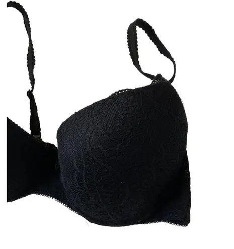 Sophie B Black Lace Push Up Underwired Bra Women's Size 36C | 52-23