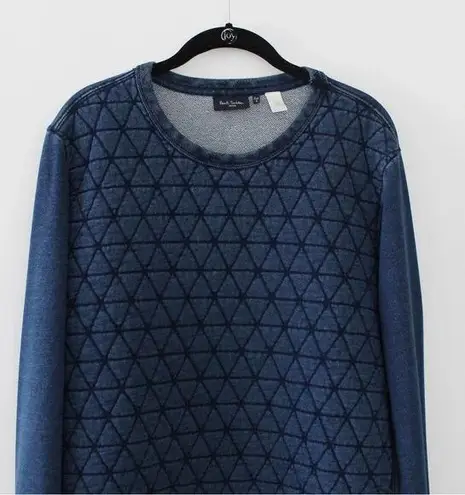 Paul Smith Jeans Quilted Front Pullover Sweatshirt in Indigo