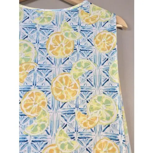 Lands' End Citrus Lemon Lime Women's 3X Ruffle Hem Wrap Sun Dress Swim Coverup Yellow
