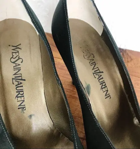 YSL YVES SAINT LAURENT Vintage 90s Satin Stiletto Pumps