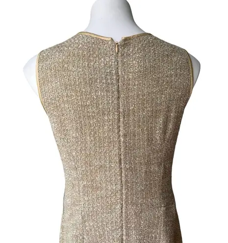 St. John Collection Sleeveless Textured Knit Dress Ecru, Sz 6 (missing belt)