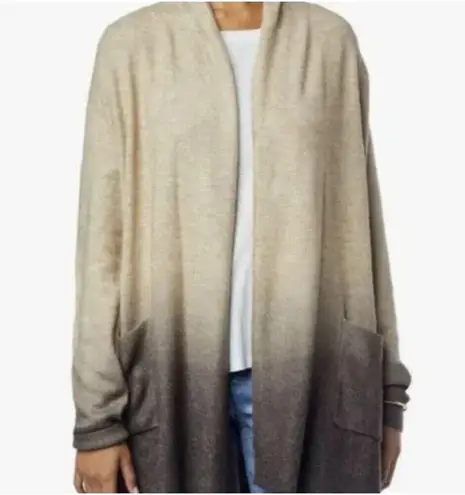 Democracy Women’s Ombré Cardigan Heather Oatmeal Charcoal Size Large 10-12 New!