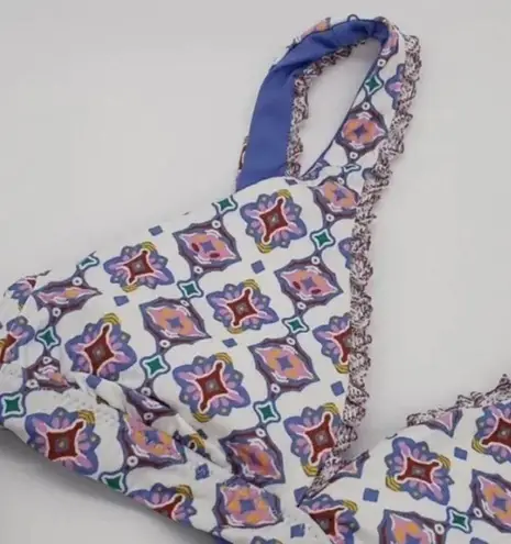Becca NWT Triangle Bikini Marrakesh Print Tie Back Bathing Suit Swim Top Size S