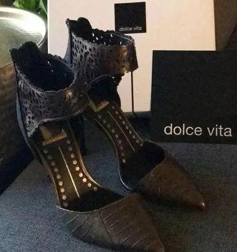 Dolce Vita Kain Pewter Leather Pump SZ5 Size 5