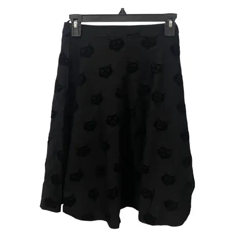 Modcloth Black Cat Print Skirt