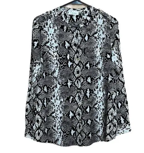 Women’s Calvin Klein snake skin print button down blouse workwear business wear
