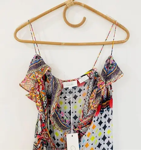 Camilla 100% silk asymmetric wrap dress in vintage vixen