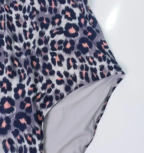 Zingara Cheetah Print Halter One Piece Swimsuit Black Size M