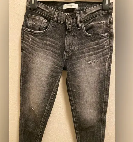 MOUSSY Vintage Faded Black Distressed Jeans Size 24